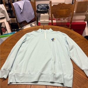 Charlie Hustle KU Jayhawks Men's Zip-Up Sweater in Light Blue